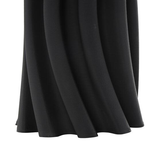 Black Abstract Curvy Ribbed Ceramic Vase
